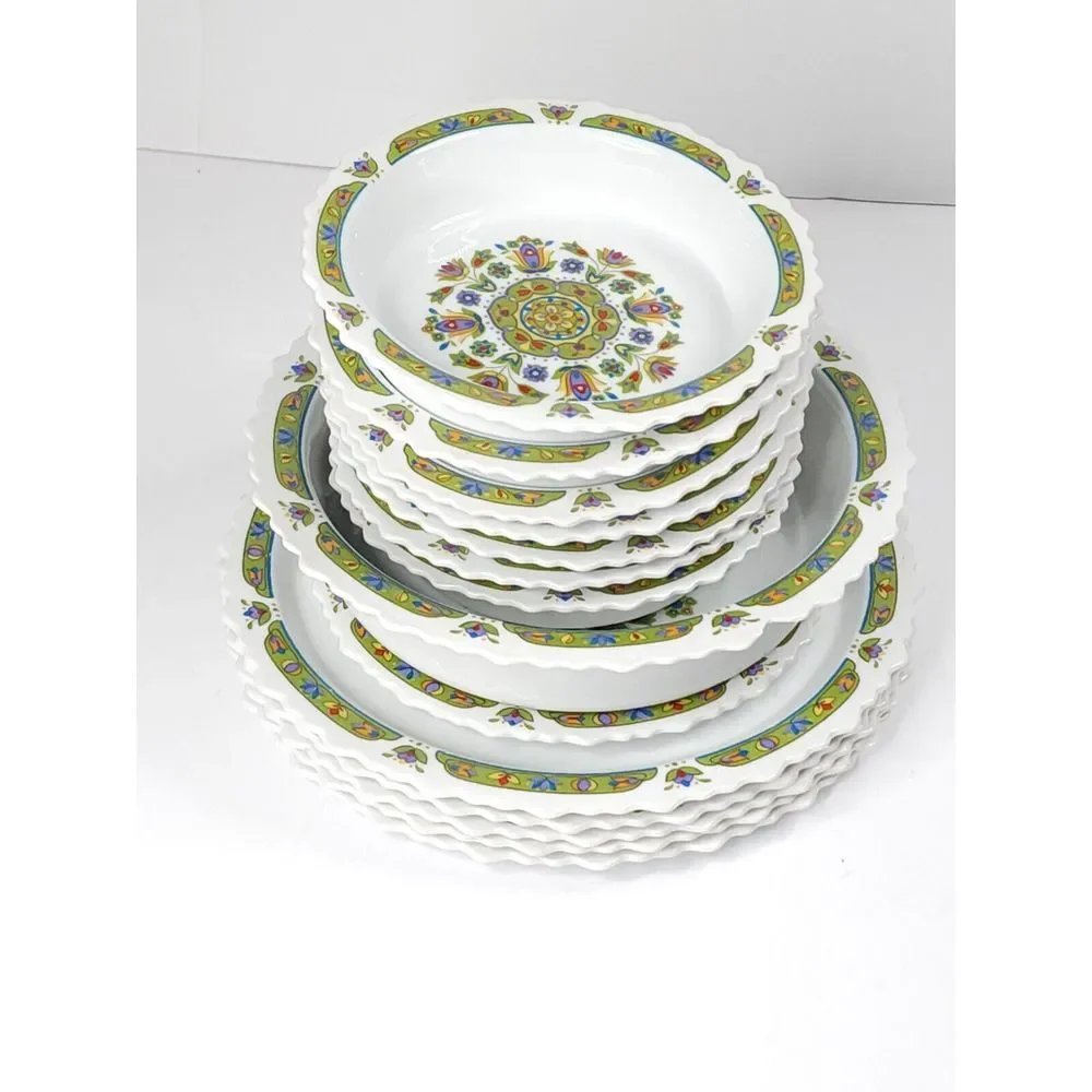Vintage One World Sango Japan Hellespont 8001 Plates Big Bowl Salad Plate Bowls
